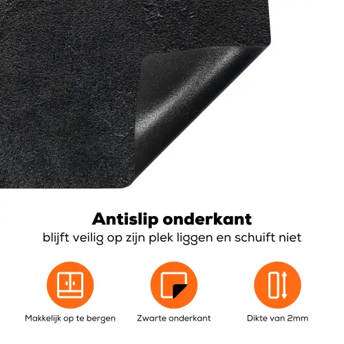 Diep Antraciet Textuur Inductie beschermer vinyl 3mm klein -zzzzzzz-td-onderkant