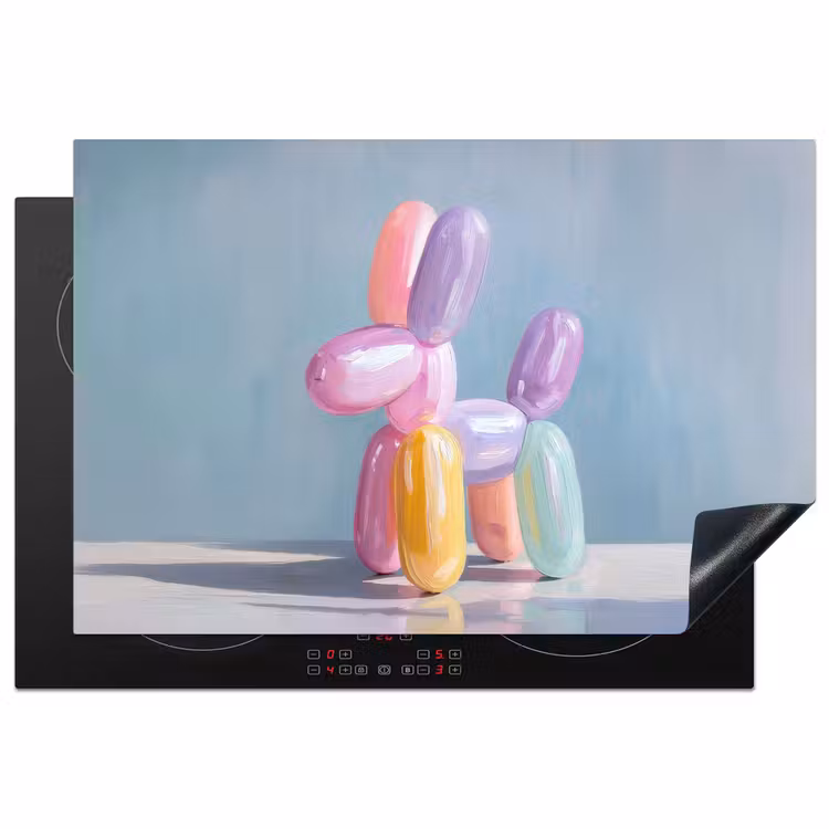 Dier - Ballon - Pasteltinten - Glanzend Inductie beschermer vinyl 3mm klein -3d