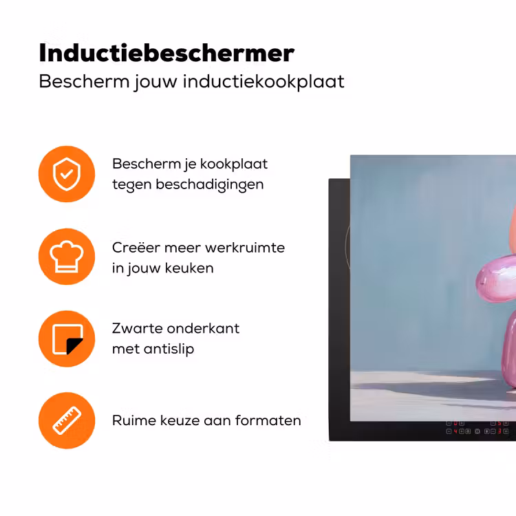 Dier - Ballon - Pasteltinten - Glanzend Inductie beschermer vinyl 3mm klein -zzzzzzz-td-ups