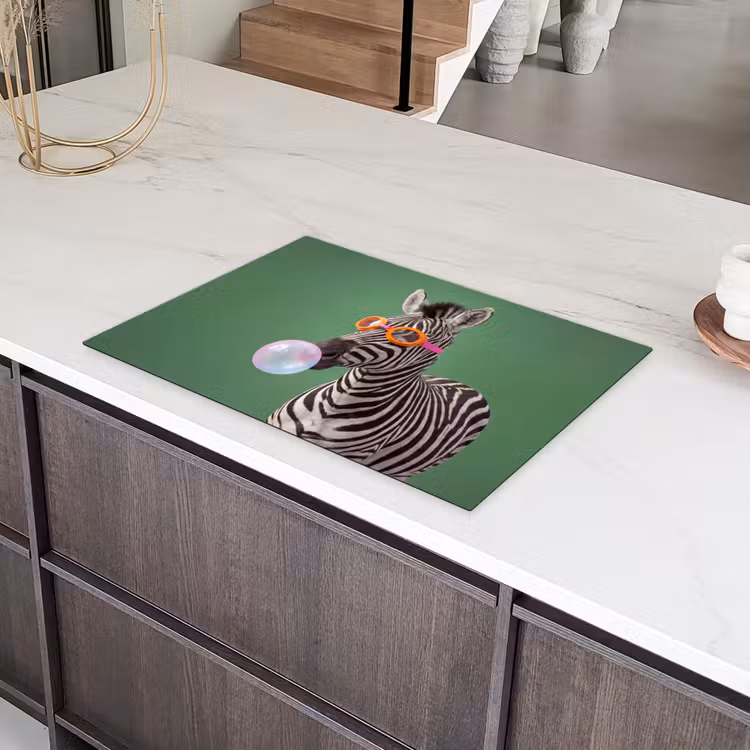 Dier - Bril - Bel - Modern - Groen Inductie beschermer vinyl 3mm klein -sfeer8