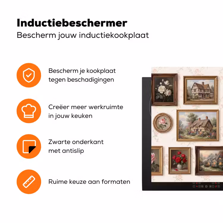 Dier - Kat - Portret - Klassiek Inductie beschermer vinyl 3mm klein -zzzzzzz-td-ups