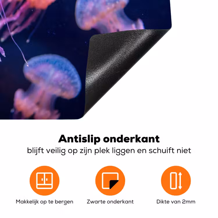 Dier - Onderwater - Natuur - Roze - Mysterieus Inductie beschermer vinyl 3mm klein -zzzzzzz-td-onderkant