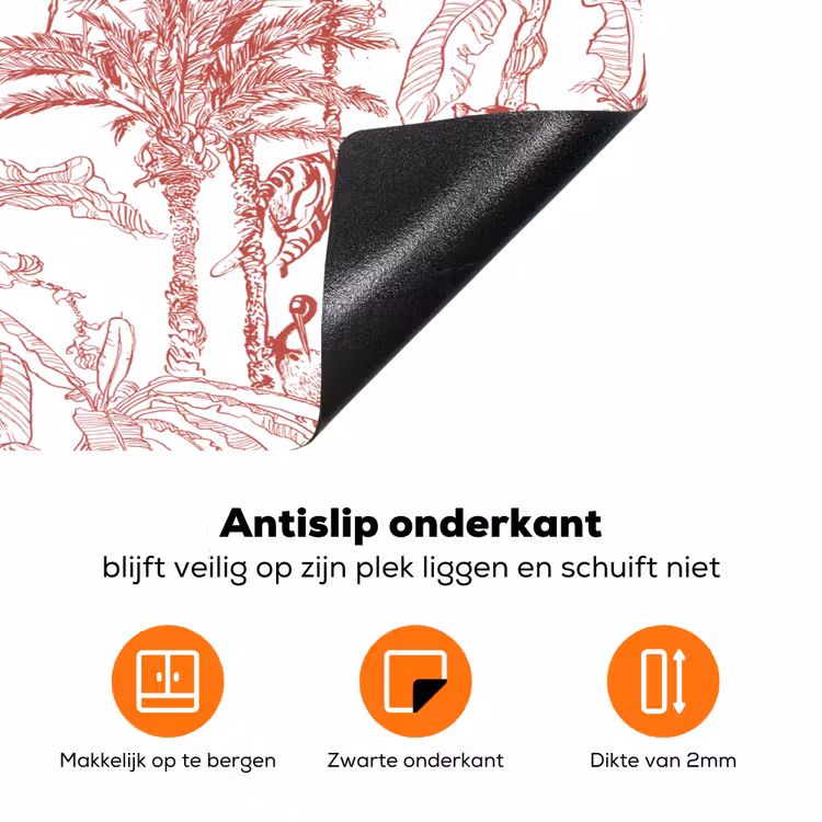 Dieren - Abstract - Rood Inductie beschermer vinyl 3mm klein 276 -zzzzzzz-td-onderkant