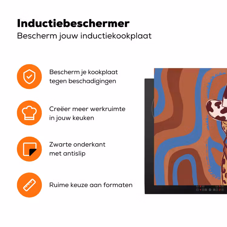 Dieren - Cowboyhoed - Modern - Illustratie - Bruin Inductie beschermer vinyl 3mm klein -zzzzzzz-td-ups