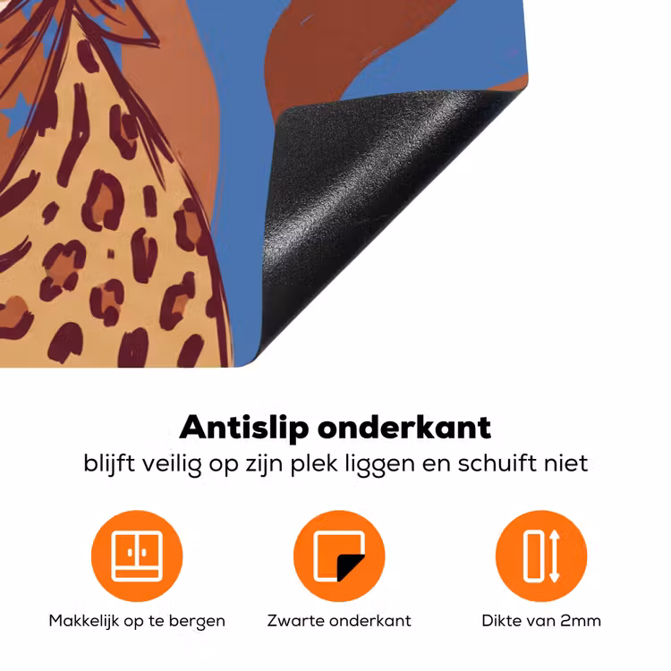 Dieren - Cowboyhoed - Modern - Illustratie - Bruin Inductie beschermer vinyl 3mm klein -zzzzzzz-td-onderkant