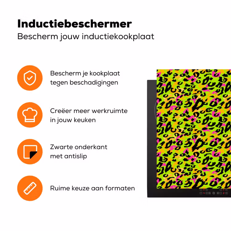 Dieren - Neon - Groen - Panterprint Inductie beschermer vinyl 3mm klein 276 -zzzzzzz-td-ups