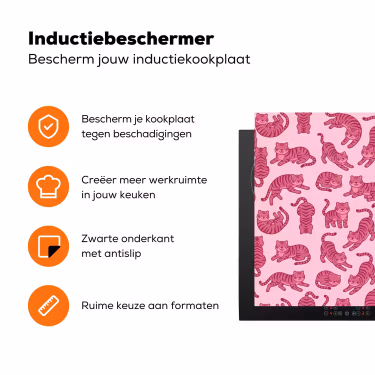 Dieren - Patroon - Roze - Speels - Cartoon Inductie beschermer vinyl 3mm klein -zzzzzzz-td-ups