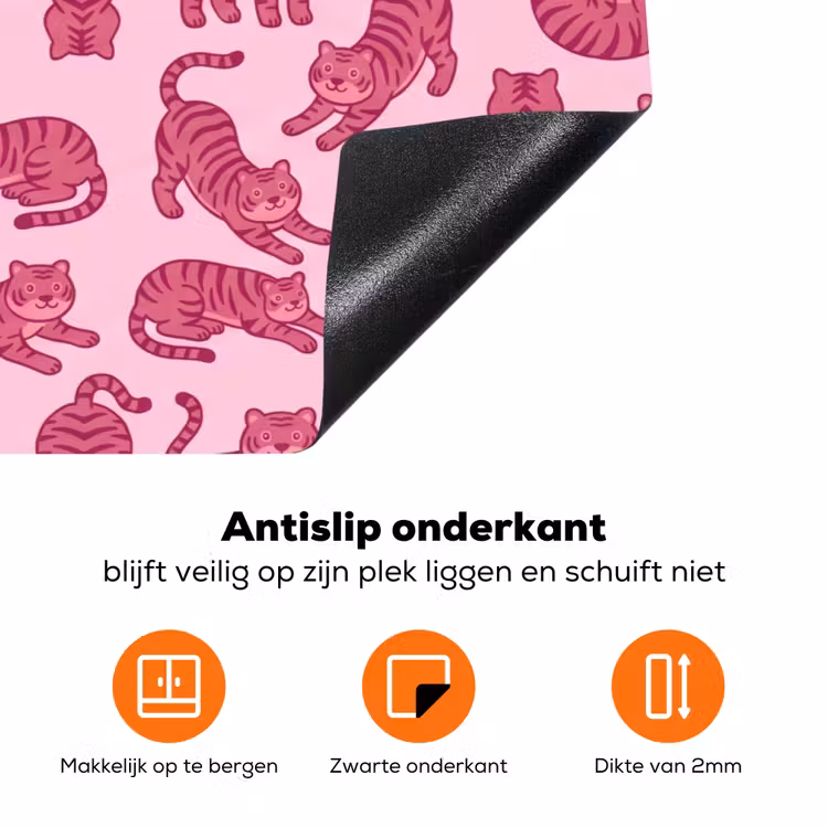 Dieren - Patroon - Roze - Speels - Cartoon Inductie beschermer vinyl 3mm klein -zzzzzzz-td-onderkant