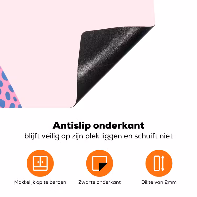 Dieren - Profiel - Abstract - Roze - Blauw Inductie beschermer vinyl 3mm klein -zzzzzzz-td-onderkant