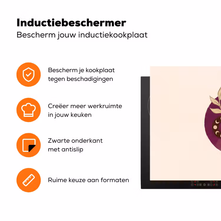 Dieren - Slang - Maan - Mystiek - Abstract Inductie beschermer vinyl 3mm klein -zzzzzzz-td-ups