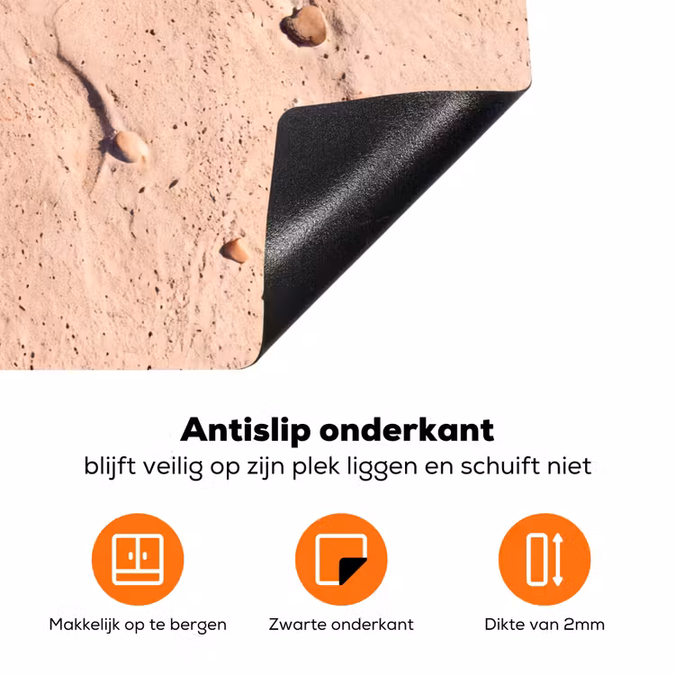 Dieren - Strand - Zee - Natuur - Rood Inductie beschermer vinyl 3mm klein -zzzzzzz-td-onderkant