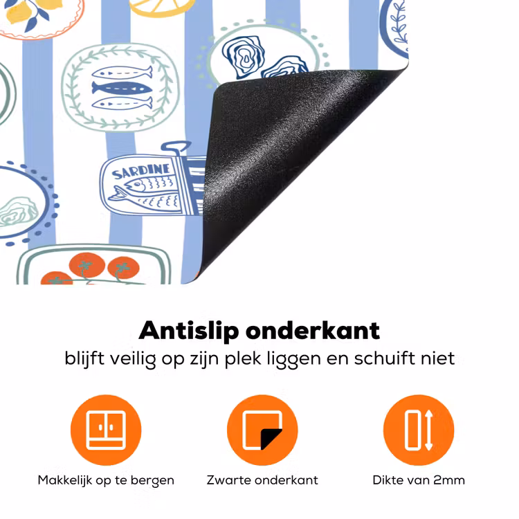 Zee - Sfeer - Kreeft - Oester Inductie beschermer vinyl 3mm klein 276 -zzzzzzz-td-onderkant