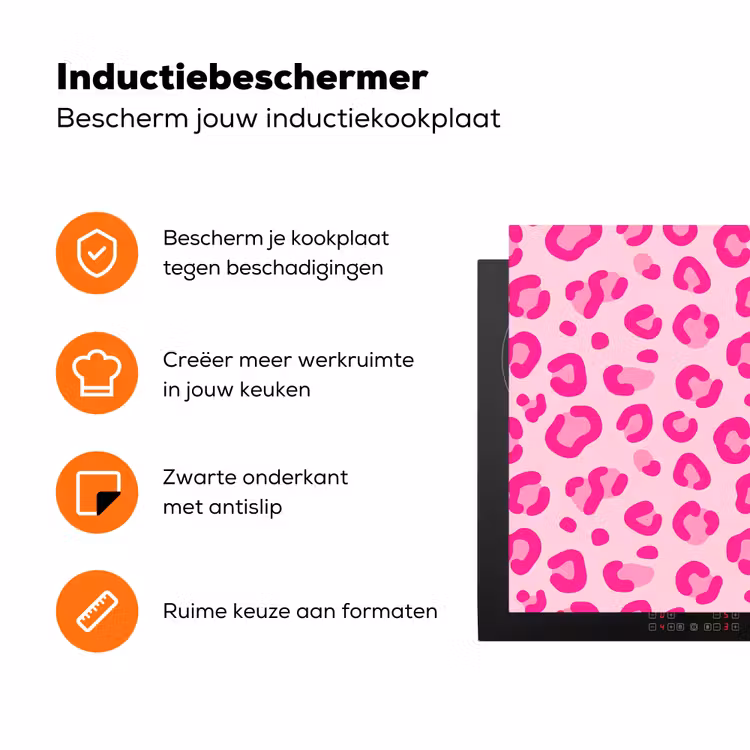 Dierenprint - Patroon - Abstract - Modern - Roze Inductie beschermer vinyl 3mm klein -zzzzzzz-td-ups