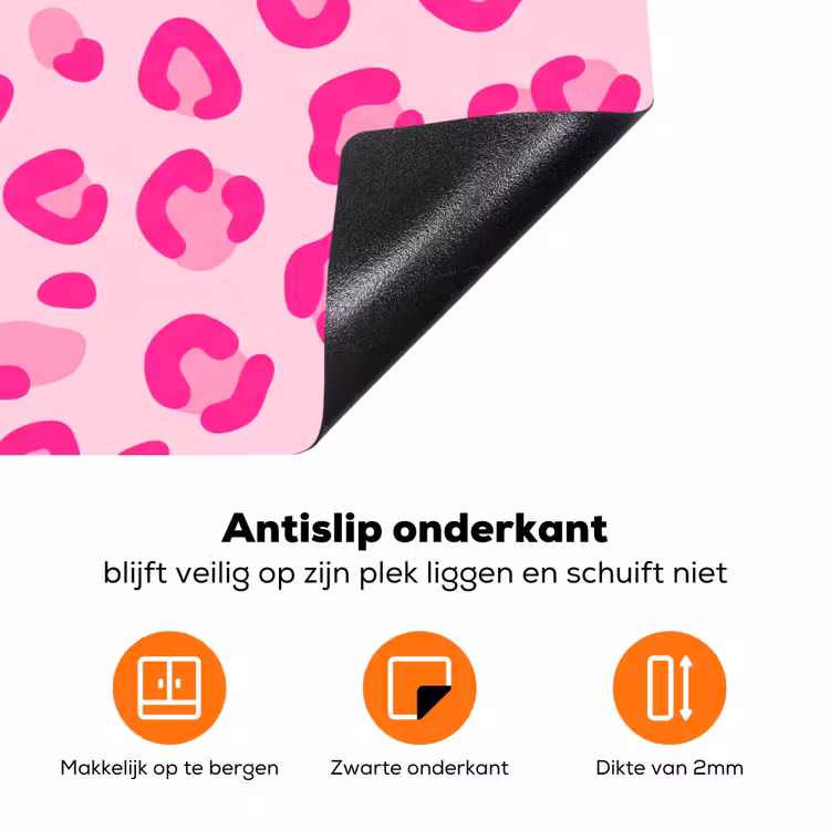 Dierenprint - Patroon - Abstract - Modern - Roze Inductie beschermer vinyl 3mm klein -zzzzzzz-td-onderkant