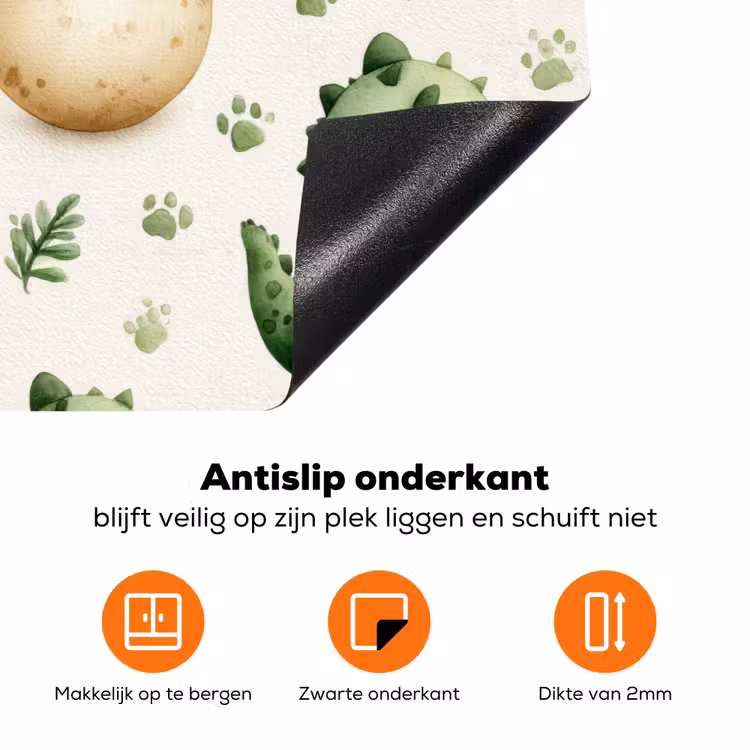 Dino - Eieren - Groen Inductie beschermer vinyl 3mm klein 276 -zzzzzzz-td-onderkant