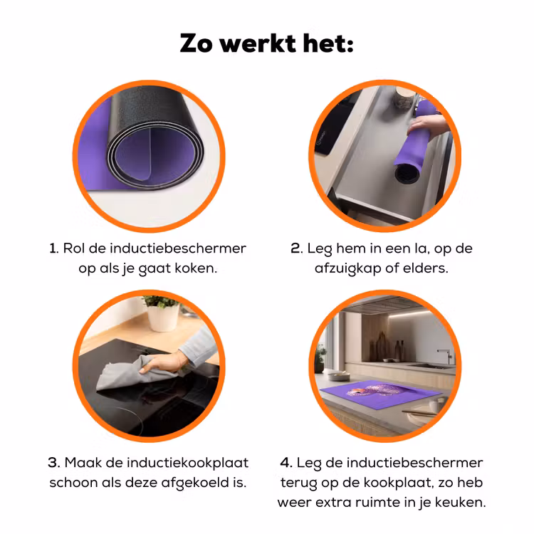 Disco - Eend - Paars Inductie beschermer vinyl 3mm klein -zzzzzzz-td-werking