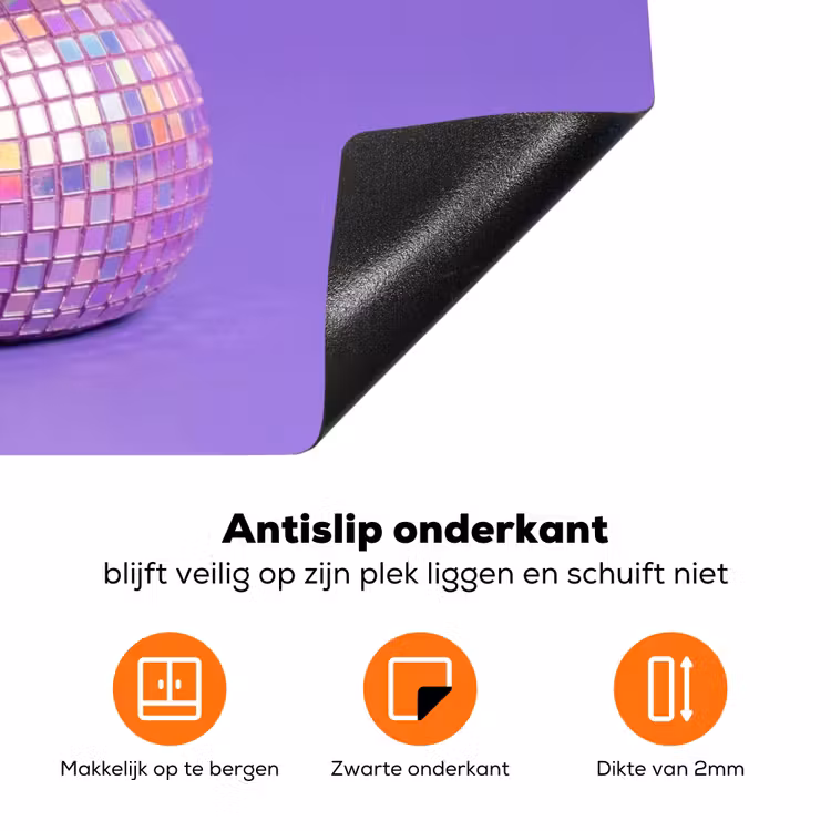 Disco - Eend - Paars Inductie beschermer vinyl 3mm klein -zzzzzzz-td-onderkant