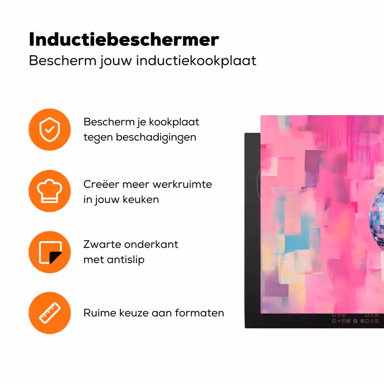 Discobal - Pink - Verf Inductie beschermer vinyl 3mm klein -zzzzzzz-td-ups