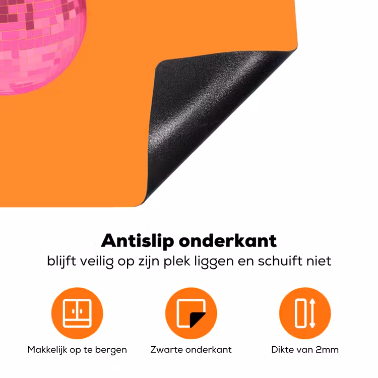 Discoballen - Kers - Spiegels - Roze Inductie beschermer vinyl 3mm klein -zzzzzzz-td-onderkant