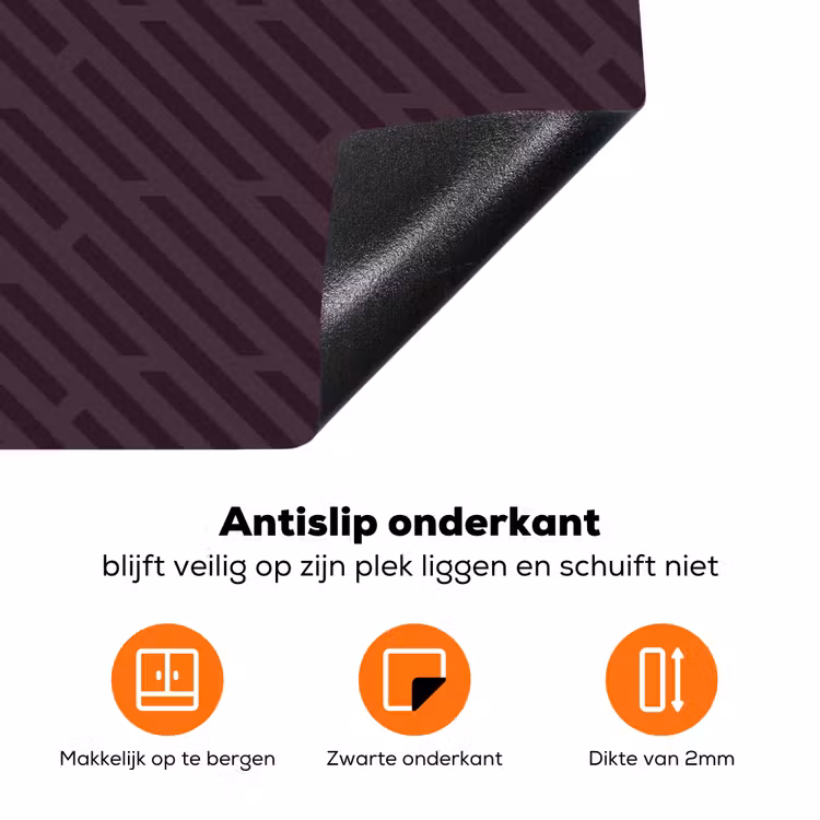 Donker - Paars - Patroon - Strepen Inductie beschermer vinyl 3mm klein 276 -zzzzzzz-td-onderkant