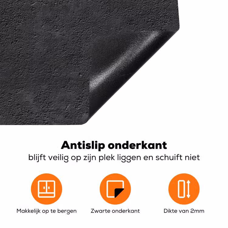 Donkergrijs - Asfaltstructuur - Ruw Inductie beschermer vinyl 3mm klein 276 -zzzzzzz-td-onderkant