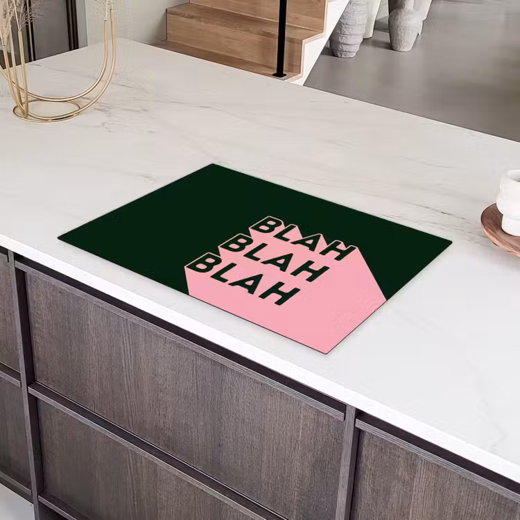Donkergroen - Tekst - Schaduw - Grafisch Inductie beschermer vinyl 3mm klein -sfeer8