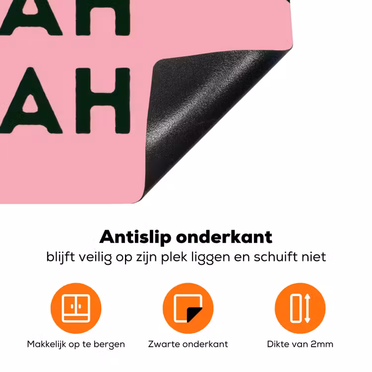 Donkergroen - Tekst - Schaduw - Grafisch Inductie beschermer vinyl 3mm klein -zzzzzzz-td-onderkant