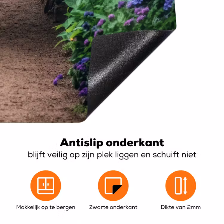 Doorkijk - Bloemen - Hortensia - Pad Inductie beschermer vinyl 3mm middel -zzzzzzz-td-werking