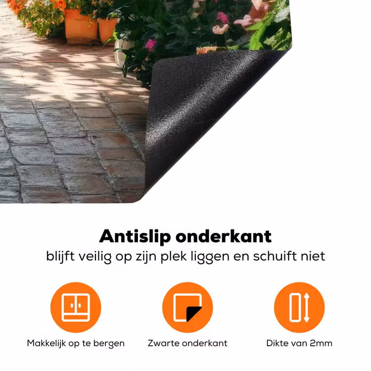Doorkijk - Bloemen - Natuur - Bloementuin Inductie beschermer vinyl 3mm middel -zzzzzzz-td-onderkant