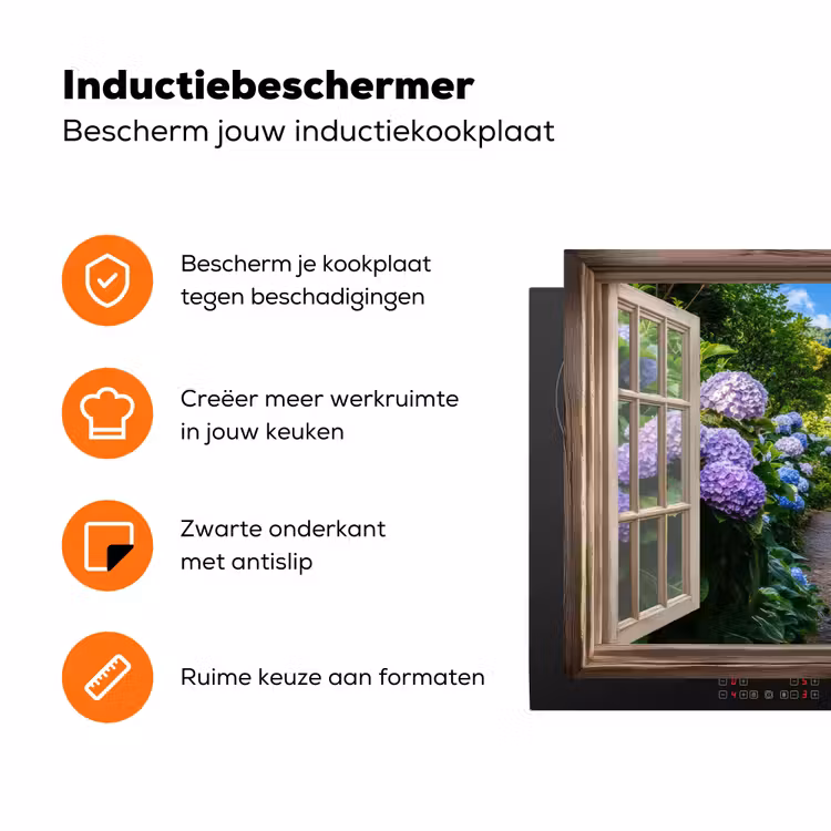 Doorkijk - Hortensia - Pad - Natuur Inductie beschermer vinyl 3mm klein -zzzzzzz-td-ups