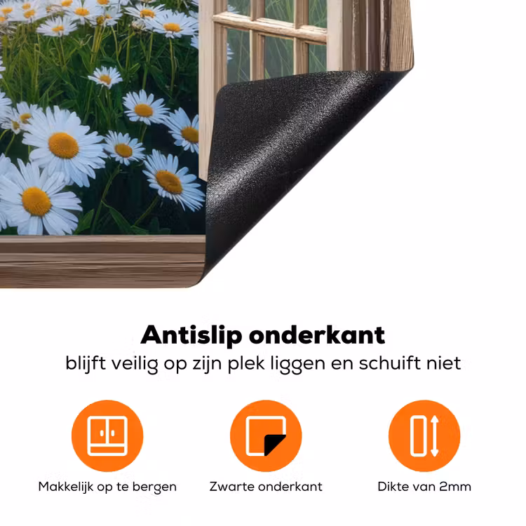 Doorkijk - Landschap - Raam - Water - Zonsondergang Inductie beschermer vinyl 3mm klein -zzzzzzz-td-onderkant
