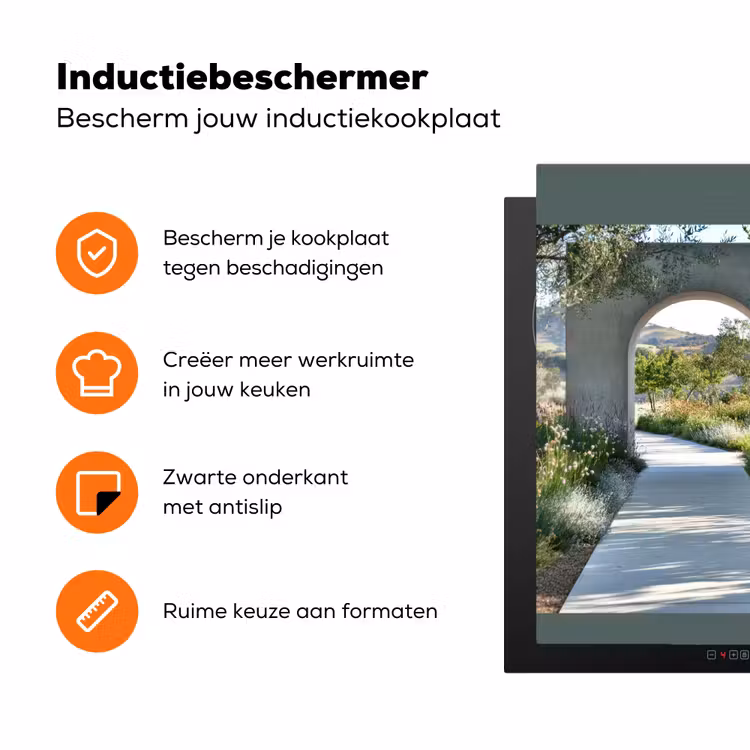Doorkijk - Pad - Beton - Landschap Inductie beschermer vinyl 3mm middel -zzzzzzz-td-ups