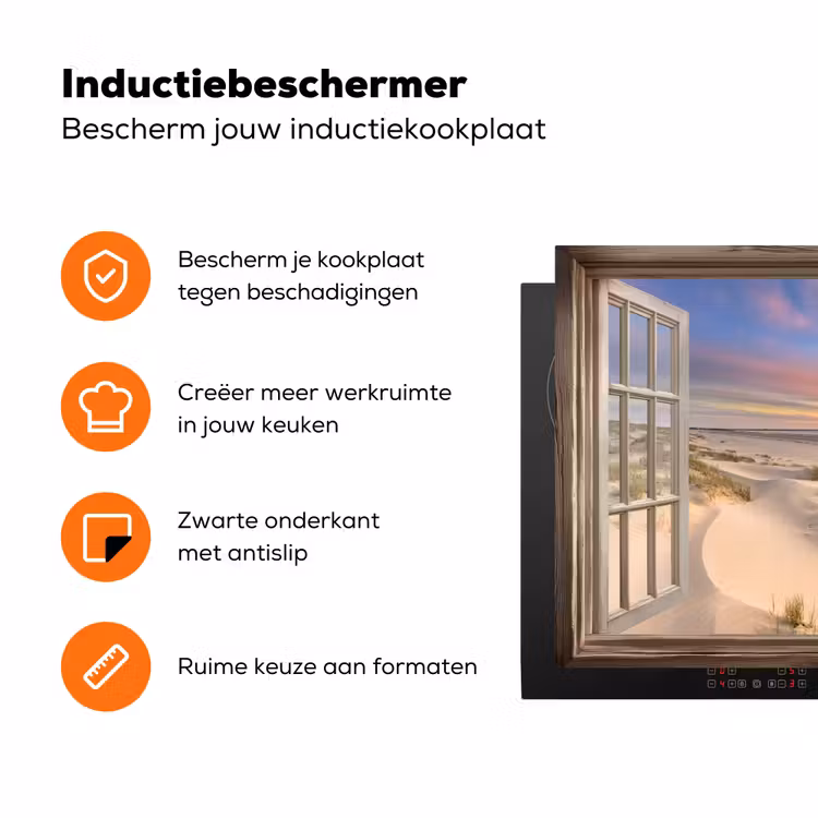 Doorkijk - Strand - Duinen - Natuur - Landschap Inductie beschermer vinyl 3mm klein -zzzzzzz-td-ups