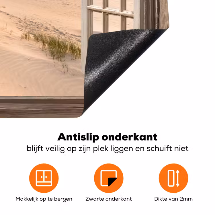 Doorkijk - Strand - Duinen - Natuur - Landschap Inductie beschermer vinyl 3mm klein -zzzzzzz-td-onderkant