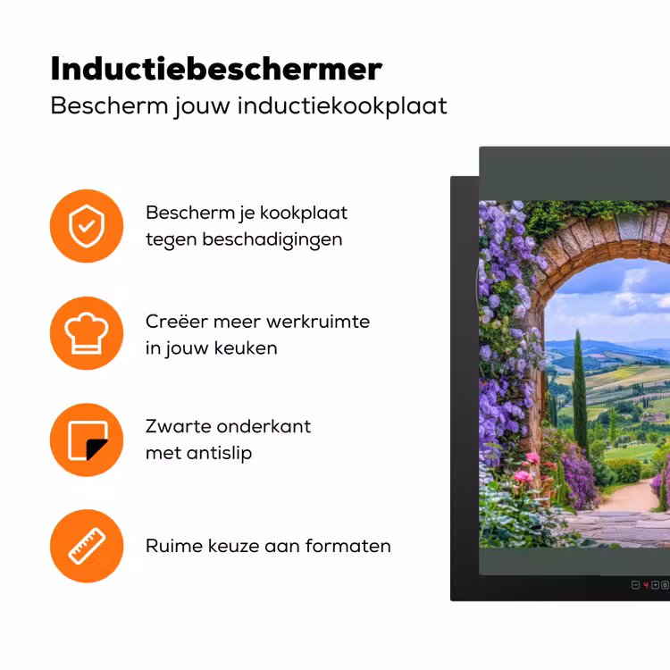 Doorkijk - Toscane - Landschap - Poort Inductie beschermer vinyl 3mm middel -zzzzzzz-td-ups