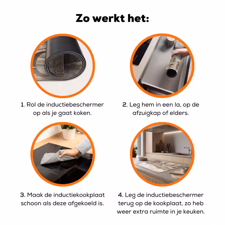 Dorp - Brug - Uitzicht - Groen Inductie beschermer vinyl 3mm klein -zzzzzzz-td-werking