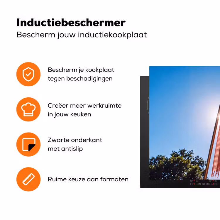 Douche - Water - Zomer - Blauw Inductie beschermer vinyl 3mm klein -zzzzzzz-td-ups