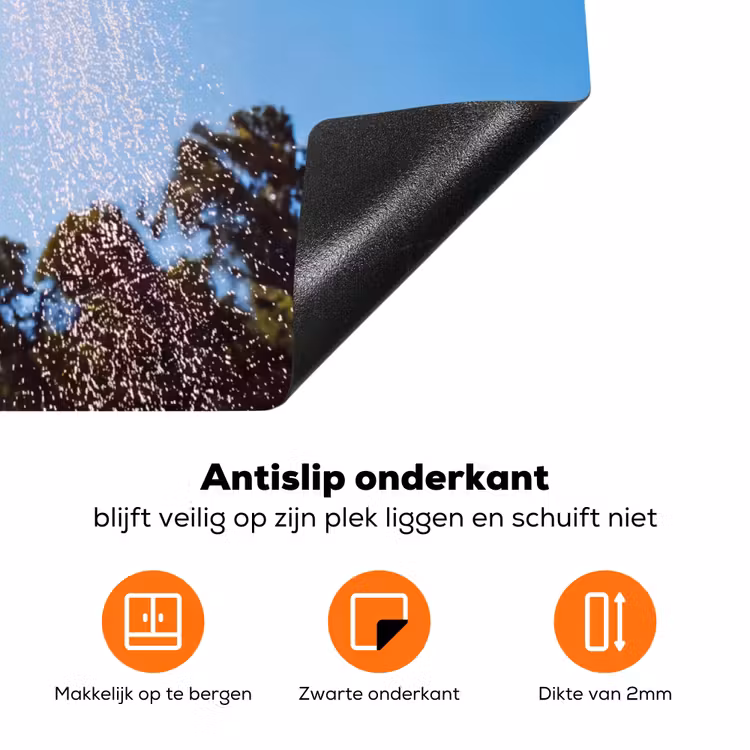 Douche - Water - Zomer - Blauw Inductie beschermer vinyl 3mm klein -zzzzzzz-td-onderkant
