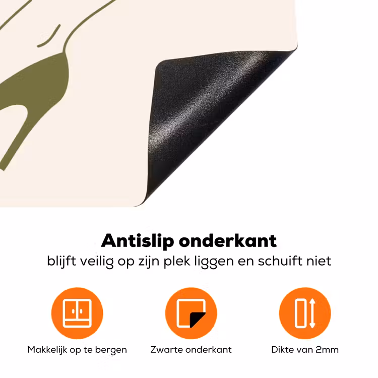 Drank - Martini - Hoge hak - Mode - Groen Inductie beschermer vinyl 3mm klein -zzzzzzz-td-onderkant