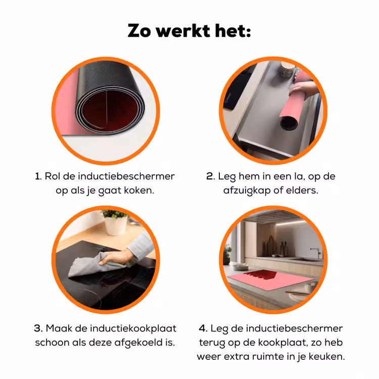 Dream - 3D - Rood - Roze Inductie beschermer vinyl 3mm klein -zzzzzzz-td-werking