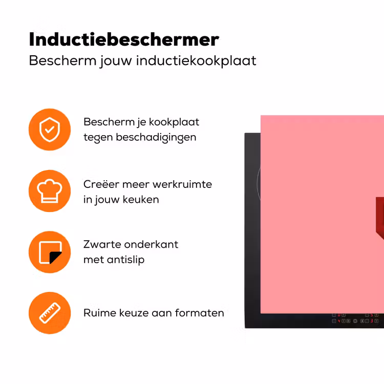 Dream - 3D - Rood - Roze Inductie beschermer vinyl 3mm klein -zzzzzzz-td-ups
