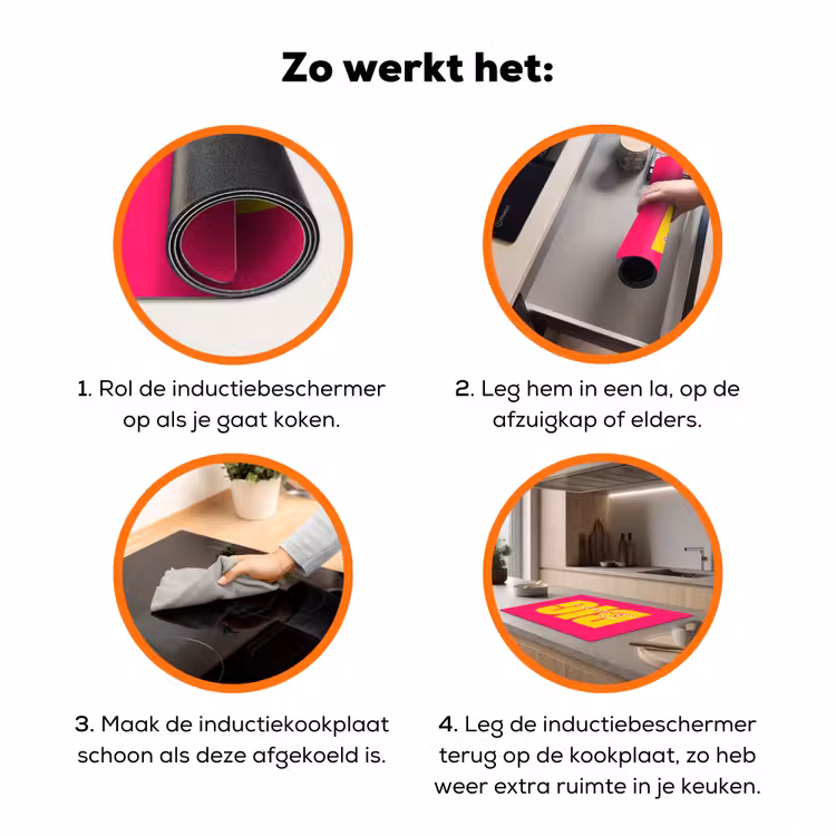 Dream big - Roze - Geel - Minimalistisch Inductie beschermer vinyl 3mm klein -zzzzzzz-td-werking