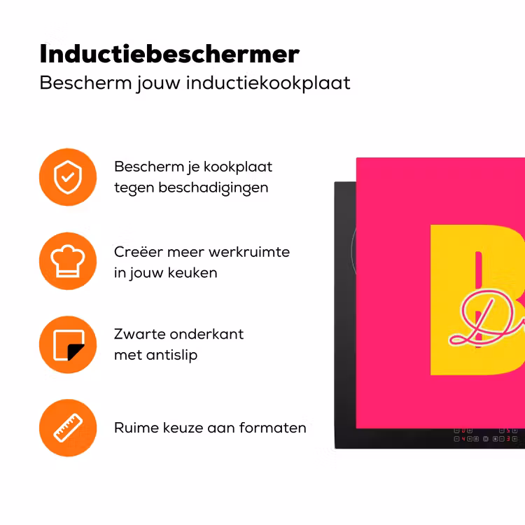 Dream big - Roze - Geel - Minimalistisch Inductie beschermer vinyl 3mm klein -zzzzzzz-td-ups