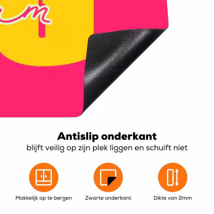 Dream big - Roze - Geel - Minimalistisch Inductie beschermer vinyl 3mm klein -zzzzzzz-td-onderkant