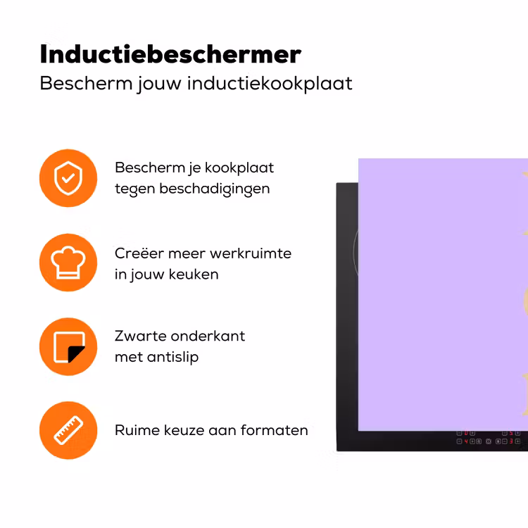 Dream - Paars - Typografisch Inductie beschermer vinyl 3mm klein -zzzzzzz-td-ups