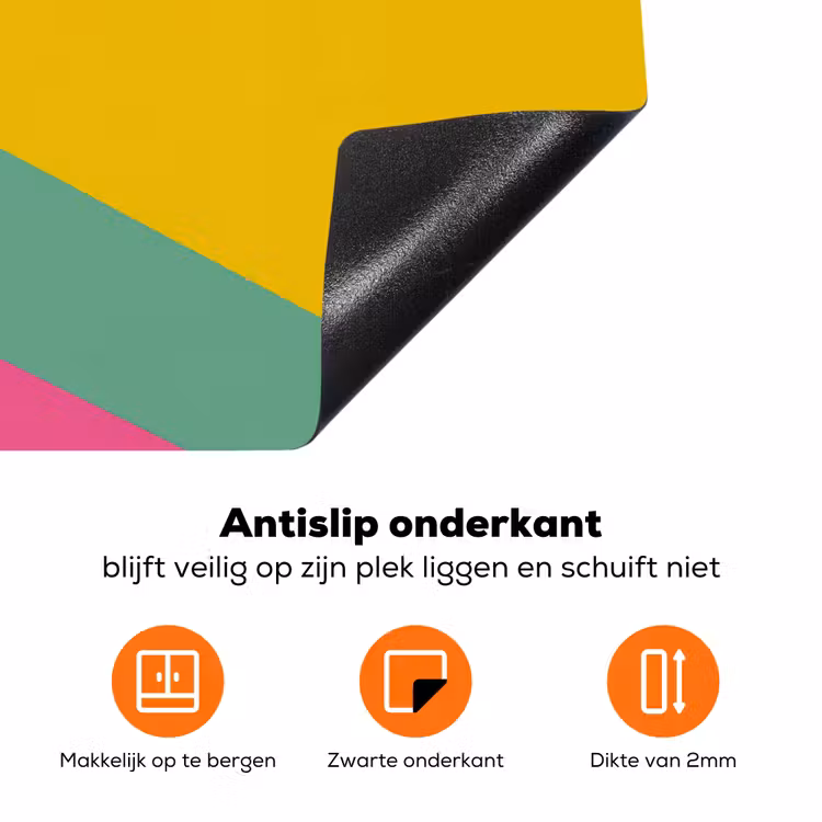Driehoeken - Kleurrijk - Abstract Inductie beschermer vinyl 3mm klein -zzzzzzz-td-onderkant