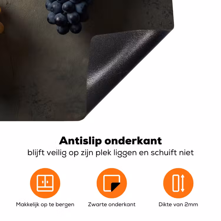 Druiven - Kleurrijk - Muur Inductie beschermer vinyl 3mm klein -zzzzzzz-td-onderkant