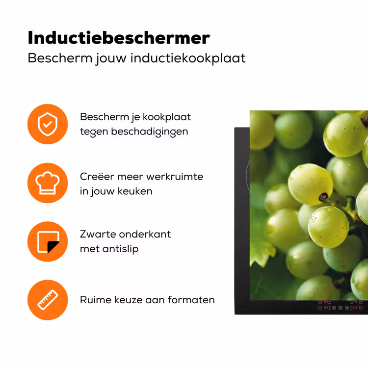 Druiven - Tros - Groen Inductie beschermer vinyl 3mm klein -zzzzzzz-td-ups