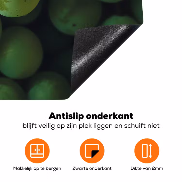 Druiven - Tros - Groen Inductie beschermer vinyl 3mm klein -zzzzzzz-td-onderkant