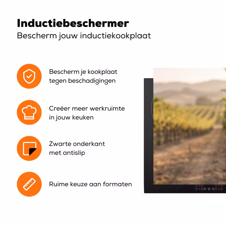 Druiven - Wijngaard - Zonlicht Inductie beschermer vinyl 3mm klein -zzzzzzz-td-ups